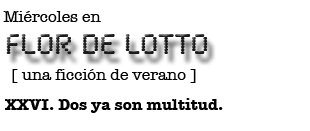 Miércoles en FLOR DE LOTTO: XXVI. Dos ya son multitud.