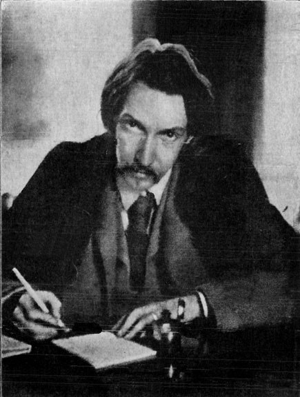 Retrato de Robert Louis Stevenson, fotografía tomada por Samuel Lloyd Osbourne