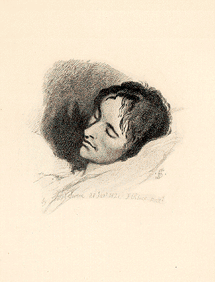Retrato de John Keats poco después de su muerte, realizado por su amigo Joseph Severn 